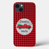 Deckin Halls Red Christmas Truck Case-Mate iPhone Hülle (Rückseite)