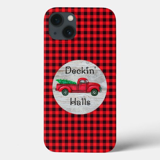Deckin Halls Red Christmas Truck Case-Mate iPhone Hülle (Rückseite)