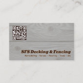 Decking & Fencing Business QR Vcard Visitenkarte (Vorderseite)
