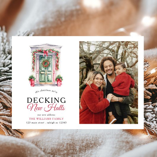 Decking New Halls Christmas Door Photo Moving Ankündigung