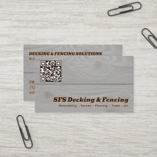 Decking- und Zaunbau-Geschäft QR Vcard Visitenkarte