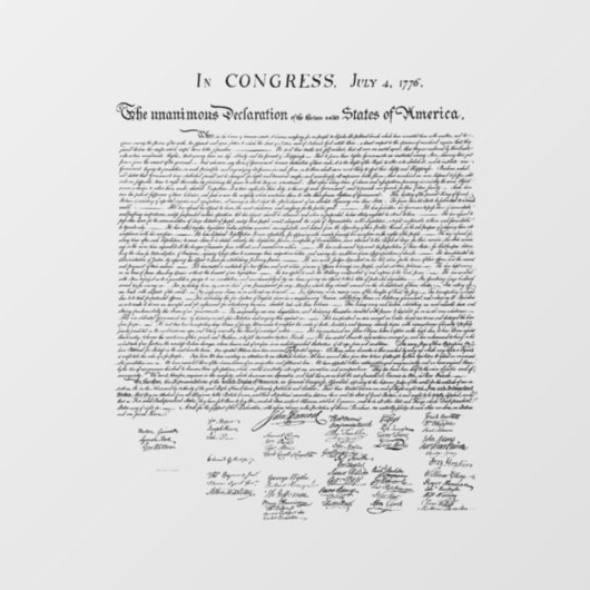 Declaration of Independence Fensteraufkleber (Blatt)