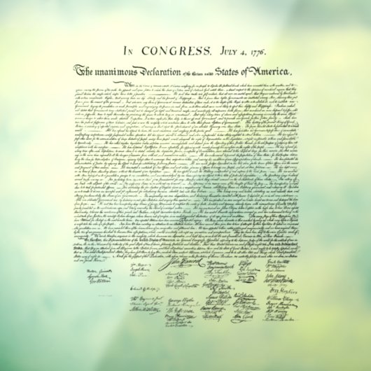 Declaration of Independence Fensteraufkleber (Blatt 3)