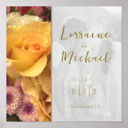 Declaration of Love Yellow Rose Picture Poster (Vorne)