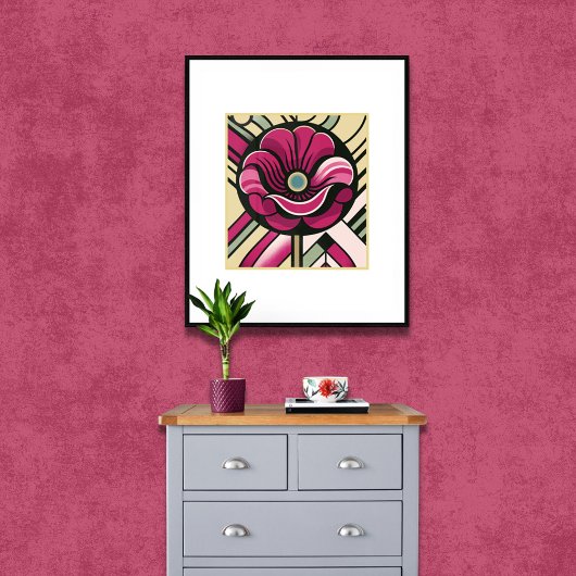 Deco Bloom: Der lila Mohn Poster