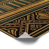 Deco Celestial Sun Portal Poster | Gold Teal Cathe (Ecke)