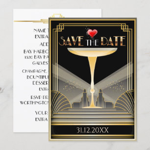 Deco Champagner Save The Date Einladung