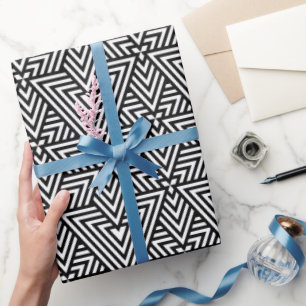 Déco-Dreieck Schwarz/Weiß Nahtloses Muster Geschenkpapier
