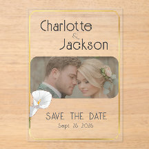 Deco Framed Vintage Wedding Photo Save the Date