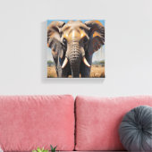 DECO-GEMÄLDE MIT WEICHEM ELEFANT LEINWANDDRUCK (Insitu (Wohnzimmer))