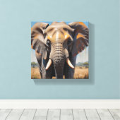 DECO-GEMÄLDE MIT WEICHEM ELEFANT LEINWANDDRUCK (Insitu (Holzboden))