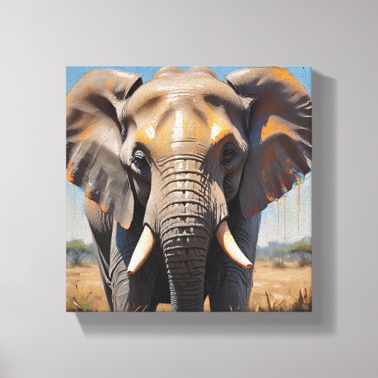 DECO-GEMÄLDE MIT WEICHEM ELEFANT LEINWANDDRUCK (Vorderseite)