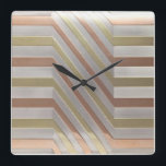 Deco Geometric Clock Quadratische Wanduhr<br><div class="desc">Add some glamour to any area from your ebony martini bar,  to your well appointed dressing room with this clock with vintage deco flair!</div>