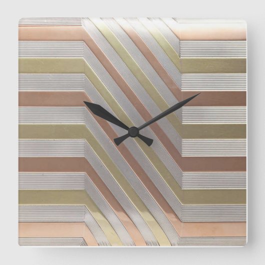 Deco Geometric Clock Quadratische Wanduhr (Vorderseite)