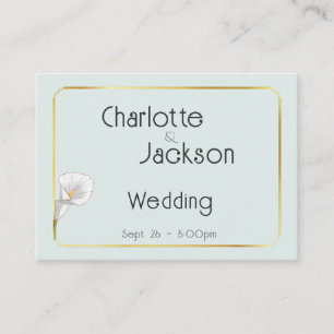 Deco Gold gerahmte Vintage-Lilie Hochzeit Salbei Begleitkarte