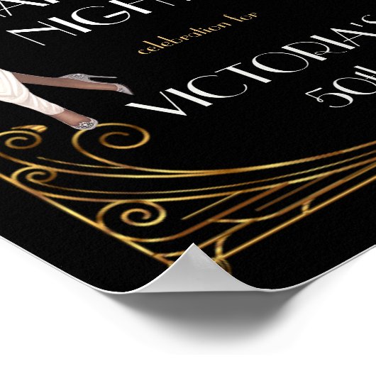 Deco Harlem Nights Flapper and Gentleman Welcome Poster (Ecke)