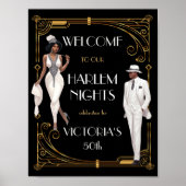 Deco Harlem Nights Flapper and Gentleman Welcome Poster (Vorne)