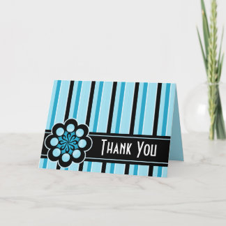 Deco Retro Thank You Card Blue Dankeskarte