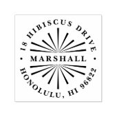 Deco Sunburst Round Return Address Stamp Permastempel (Design)