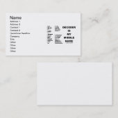 Decoder ist mein zweiter Vorname (Morsealphabet) Visitenkarte (Vorne/Hinten)