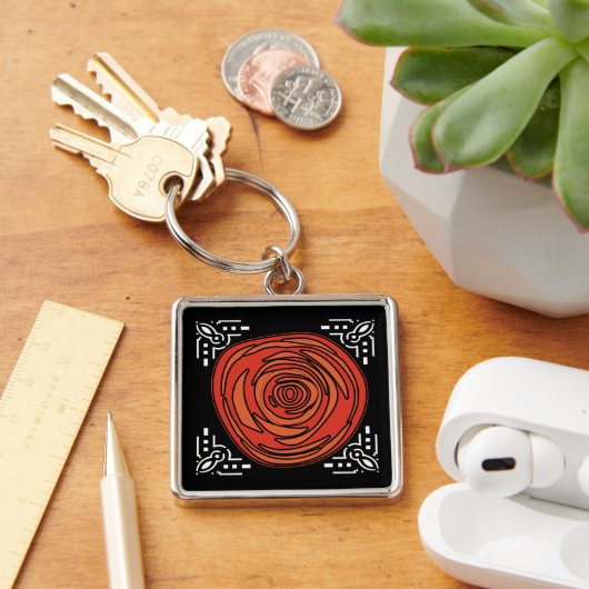 Decofied Rose (Premium Square) Schlüsselanhänger (Schreibtisch)