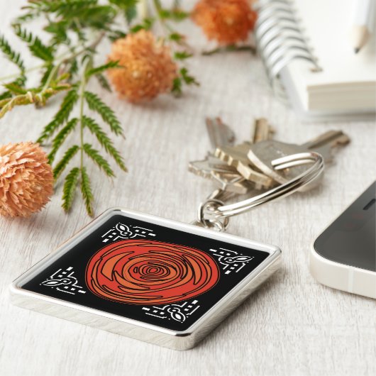 Decofied Rose (Premium Square) Schlüsselanhänger (Seite)