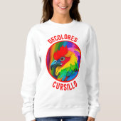 DeColores Cursillo Bunter Hahn Lebendiger Regenbog Sweatshirt (Vorderseite)