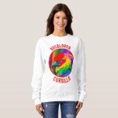 DeColores Cursillo Bunter Hahn Lebendiger Regenbog Sweatshirt (Vorne ganz)