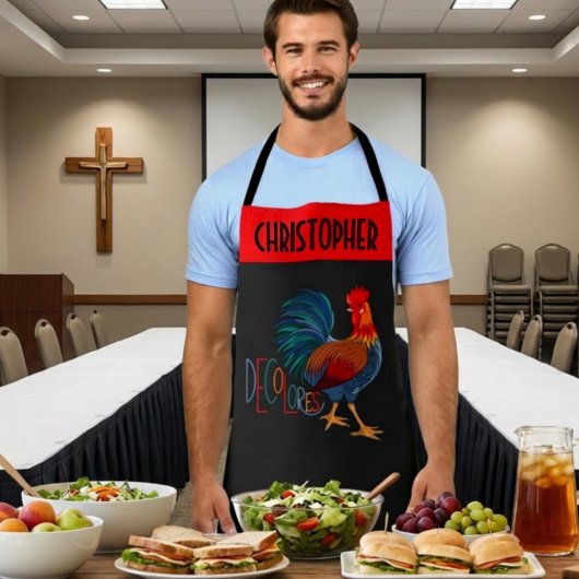 DeColores Cursillo Colorful Rooster Personalized Schürze