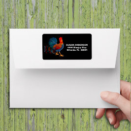 DeColores Cursillo Farbenfrohe Rooster Adressaufkleber