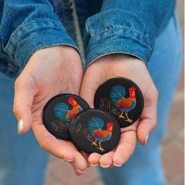 DeColores Cursillo Farbenfrohe Rooster Button