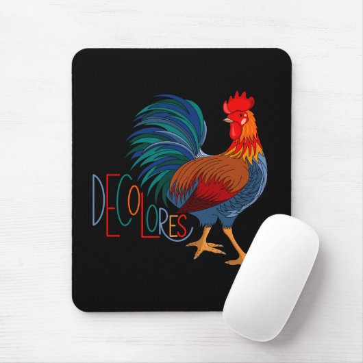 DeColores Cursillo Farbenfrohe Rooster Mousepad (Mit Mouse)