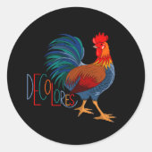 DeColores Cursillo Farbenfrohe Rooster Runder Aufkleber (Vorderseite)