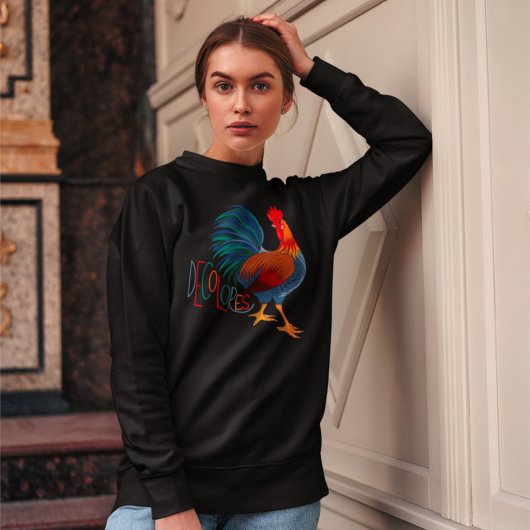 DeColores Cursillo Farbenfrohe Rooster Sweatshirt