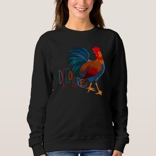 DeColores Cursillo Farbenfrohe Rooster Sweatshirt (Vorderseite)