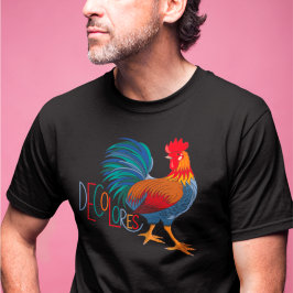 DeColores Cursillo Farbenfrohe Rooster T-Shirt