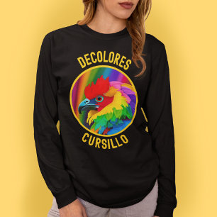 DeColores Cursillo Farbenfrohe Rooster Vivid Rainb T-Shirt