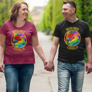 DeColores Cursillo Farbenfrohe Rooster Vivid Rainb T-Shirt