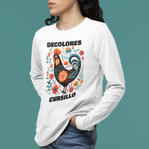 DeColores Cursillo-Folk-Art Dunkler farbenfroher H T-Shirt