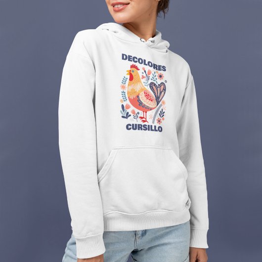 DeColores Cursillo-Folk-Art Hahn Christlich Hoodie