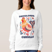 DeColores Cursillo-Folk-Art Hahn christlich Sweatshirt (Vorderseite)