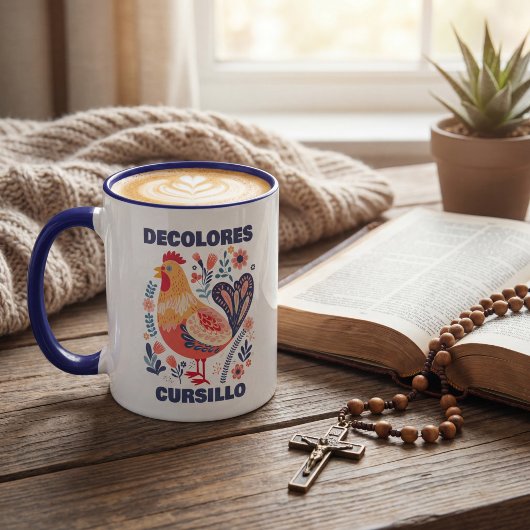 DeColores Cursillo-Folk-Art Hahn Christlich Tasse