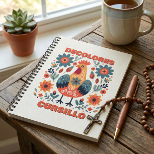 DeColores Cursillo Hahn Florale Volkskunst Orange Notizblock