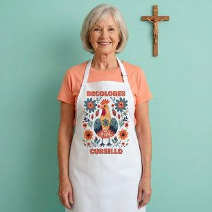 DeColores Cursillo Hahn Florale Volkskunst Orange Schürze