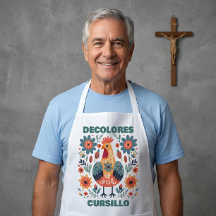 DeColores Cursillo Hahn Florale Volkskunst Türkis Schürze