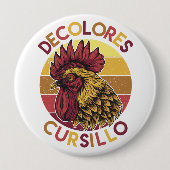 DeColores Cursillo Hahn mit abgenutztem Sonnenunte Button (Vorderseite)