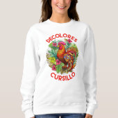 DeColores Cursillo-Hahn Monstera-Blätter Blumen Sweatshirt (Vorderseite)