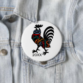 DeColores Cursillo Hahn Schwarze Silhouette Button (Beispiel)