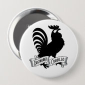 DeColores Cursillo Hahn-Silhouette mit Banner Button (Vorne & Hinten)