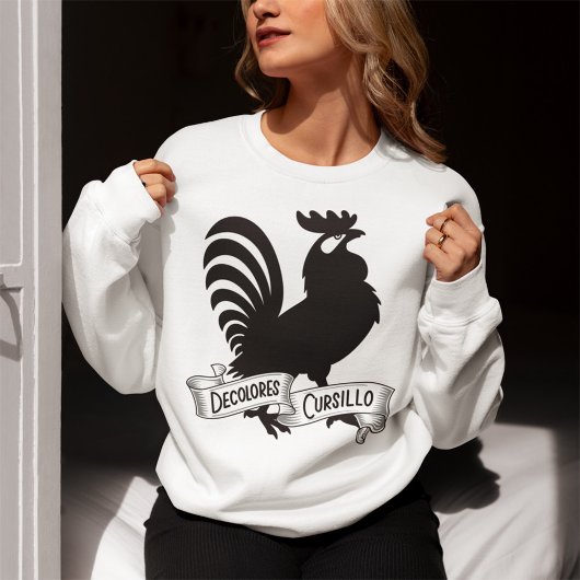 DeColores Cursillo-Hahn-Silhouette mit Banner Sweatshirt